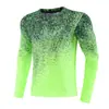 Nueva Colección Otoño 2026: Camiseta Deportiva de Manga Larga con Diseño de Tinta Salpicada, Top de Fitness para Correr de Secado Rápido para Hombre