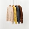 Suéter Grueso de Cachemira para Mujer, Suéter de Punto Trenzado Holgado de Cuello Alto, Top Básico de Punto de Moda Versátil de Gama Alta