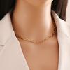 [Bingmeng] Collar de cadena de acero inoxidable con diseño de nariz de cerdo y cadena de clavícula de amor, estilo europeo y americano, N1295