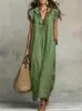 Nuevo Vestido Largo Estilo Europeo y Americano para Sitios Independientes de Aliexpress y Amazon, Primavera/Verano 2026, Mangas Acampanadas, Algodón Bohemio