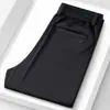 Calça Esportiva Casual Elástica de Seda Gelada Verão Fina Resistente a Amassados Não Precisa Passar Solta Reta Versátil Calça de Pai