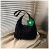 Bolsa Tote de Ombro Único para Axila Grande Capacidade Versão Coreana Plissada 2025 Casual Nova Tendência Personalidade Grade Bolha Moda