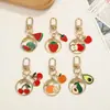 Chaveiro fofo de liga metálica com frutas, pingente ins para bolsas de meninas, pequeno presente, acessório de bolsa de fone de ouvido de verão