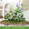 Arreglo de Flores Artificiales y Plantas Verdes HY-DS3 para Decoración de Fondo de Boda, Flor de Mesa, Decoración de Mesa de Comedor, Decoración de Flores Falsas de Lujo Ligero