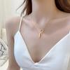 Collar de Doble Capa 2024 Nuevo Cadena para Suéter de Mujer Lujo Accesible Diseño Nicho Alta Gama No se Desvanece Accesorios Cadena Clavícula