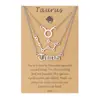 Juego de Collares Apilables de Acero Inoxidable de 12 Constelaciones Tendencia Europea y Americana Transfronteriza con Tarjeta Collar de Constelación Venta al por Mayor