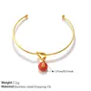 Estilo Retrô Europeu e Americano Colorido Divertido Pingente de Número Pulseira em Forma de C com Nó Banhada a Ouro 18K Doce Cool Color-Blocking Pulseira Aberta