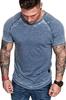 Nueva Camiseta Casual para Hombre con Textura Arrugada de Color Sólido Camiseta Casual Deportiva de Moda de Manga Corta Verano