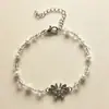 Collar de mariposa fresca de súper hada coreana con cadena de clavícula de perlas de cristal para mujer Mori Girl, collar de cadena de clavícula con forma de corazón
