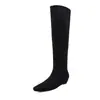 Botas de cavaleiro da moda estilo britânico de 5cm para afinar, novo modelo outono e inverno 2026, bico quadrado, sola reta, aumento interno de altura, botas longas acima do joelho