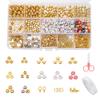 Producto Nuevo Transfronterizo Set de Metal Ccb de 15 Compartimentos Hecho a Mano DIY Cuentas de Letras Separadores Broche de Langosta Material para Pulseras