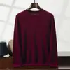 Suéter de Punto Cómodo para Otoño e Invierno con Cuello Redondo Suéter Base Suéter de Cachemira de Color Puro Estilo Nuevo para Hombre 2025