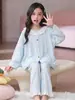 Pijama infantil, colección primavera y otoño, pijama fino de algodón de manga larga con estampado de nubes para niñas, nuevo estilo 2026, ropa de estar popular para niñas