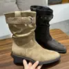 Colección nueva de otoño 2026 súper popular: Botas versátiles, casuales, de caña corta, adelgazantes y hasta el tobillo para mujer con tacón grueso y acabado de gamuza