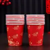 Vasos de Papel para Boda, Vasos Desechables para Boda, Vasos de Papel Engrosados para Boda, Tazas de Té, Colección de Artículos para Celebración de Boda