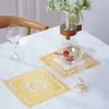 Alfombrilla Cuadrada para Cenicero, Alfombrilla Aislante para Mesa de Comedor del Hogar, Alfombrilla Impermeable para Jarrones, Posavasos de Regalo, Base de Bandeja de Tela
