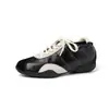 Zapatos de entrenamiento alemanes con cordones de encaje color block que reducen la edad, tacón oculto, nuevo estilo 2026, color piel, color block, ligeros, suaves, estilo deportivo, zapatillas de plataforma para mujer