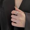 Anillo de Circonita con Lazo de Doble Capa para Mujer, Diseño Nicho, Moderno, Personalizado, Versátil, Anillo de Dedo de Estilo Simple y Frío
