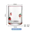 Taza de Vidrio Patchwork Pura Pintada a Mano de Nuevo Modelo Transfronteriza, Taza para Jugo con Diseño en Relieve, Taza Gruesa Pintada a Mano para Desayuno, Taza Alta