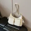 Bolso de axila de nicho coreano para mujer 2024 Nuevo Vintage Simple de alta gama Bolso cruzado Dulce Fresco Bolso de motociclista