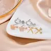 Agulha de Prata S925 Um Cartão Muitos Pares de Brincos Galvanizado a Ouro Real Novo Simples Versátil Luxo Leve Microincrustado Três Pares de Acessórios de Orelha