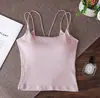 Camisola Sexy de Verano sin Espalda y Cuello en U, Cómoda y Transpirable, Copas Fijas, Color Sólido, Espalda Hermosa, Camiseta sin Mangas Ajustada para Mujer