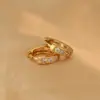 Brincos Transfronteiriços Europeus e Americanos para Mulheres, Elegantes e Gracioso, Banhados a Ouro 18K com Incrustações de Zircônia, Disponíveis em Vários Tamanhos e Cores, Brincos de Zircônia, Argolas