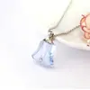 Collar con Botella de Perfume de Rosca para Hacer Manualidades Colgante de Frasco Dispensador de Aceite Esencial Collar de Botella de Cristal Azul Simple y de Moda