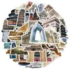 50 Adesivos de Grafite de Viagem Europeia para Copo d'Água, Computador, Celular, Adesivos Decorativos à Prova d'Água, Adesivos Criativos de Viagem, Atacado