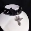 Hueso Roto Subcultura Punk Original Encaje Blanco Mariposa Gótica Cruz Collar Necklace Joyería de Cuello