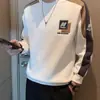 Sudadera bordada de primavera y otoño para hombre, nueva marca de moda de 2024, con cuello redondo, sudadera de manga larga, parte superior básica