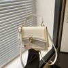 Bolsas Femininas Populares de Textura de Alta Qualidade Deste Ano 2025 Nova Moda Versátil Bolsa Quadrada Pequena de Mão Estilo Estrangeiro Bolsa Transversal de Ombro Único