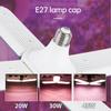 Luz LED de Crecimiento para Plantas Plegable de Cuatro Hojas Transfronteriza E27 espectro completo púrpura luz de plantación carnosa para flores