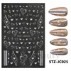 Belleza Completa Transfronterizo Caliente Brillo Plateado Pegatinas para Uñas Arte de Uñas Francesas Corazón San Valentín Pegatinas para Uñas