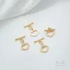 Broche Ruyi Ot Chapado en Oro de 14 Quilates Estilo Chino Gancho Pequeño de Nariz de Elefante Accesorios Conectores para Pulseras de Joyería Hecha a Mano DIY