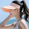 Nuevo Sombrero de Sol para Mujer de Verano Protector Solar con Parte Superior Vacía Visera Curva Sombrero Protector Solar para Deportes al Aire Libre Viajes Sombrero de Sol