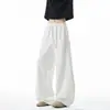 Pantalones Deportivos de Chándal para Hombre de Peso Pesado Americano Color Sólido Pierna Curva Marca de Moda Nueva Holgados Caída Amplia Versátiles Casuales Largos