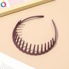 Faixa de Cabelo Feminina Simples Fosca Estilo Coreano Qiyue Acessórios de Cabelo Cor Sólida Versátil Dentada Antiderrapante Franja Pressionada Cabelo Quebrado Faixa de Cabelo Verão