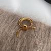 Anillo Retráctil Hueso de Serpiente Estilo Francés Lujo Ligero Diseño Nicho de Alta Gama Elegante Simple Metal Ajustable Anillo Anillo