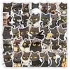 63 Pegatinas de Grafiti de Gatito Negro, Lindo Animal Gato Creativo DIY Carcasa de Teléfono Móvil Equipaje Paquete de Pegatinas Impermeables
