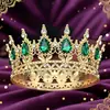 Corona de Tiara de Aleación Barroca Transfronteriza Europea y Americana 16 Gotas de Agua Flor Corona Redonda Completa Adornos para Decoración de Pasteles