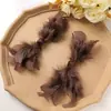 Outono e inverno temperamento francês desejo puro laço de pena de avestruz diy em grande estilo clip de tubarão de princesa acessórios de cabelo material de presilha de cabelo feminina