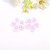 Muestra de relámpago, accesorios de ropa, joyería, flor tejida, nuevo color, 5 solapas, 3 cm, pequeñas flores tejidas, pegatinas decorativas de tela