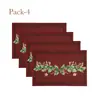 Manteles individuales y posavasos navideños de comercio exterior, decoraciones de mesa para restaurante transfronterizas, manteles individuales estampados con temática navideña, estilo ins de Oriente Medio
