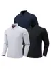 Camisa tipo polo de manga larga con media cremallera y logo personalizado para hombre, ropa de trabajo de alta elasticidad, uniforme de equipo corporativo, camiseta de mujer con cuello de solapa