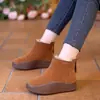Botas de nieve retro con acabado mate para mujer, nuevo estilo invierno 2026, forradas de felpa, zapatos de algodón de suela gruesa, suela suave, antideslizantes, cálidas, botas de algodón del noreste