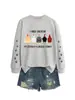 Sudadera Redonda de Manga Larga Divertida y Original de Otoño e Invierno de Amazon con Estampado de Pollo Iraisechickens en el Brazo