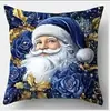 Funda de Almohada Navideña Nueva 2026 con Impresión Digital Ultra Suave de Muñeco de Nieve y Reno, Funda para Cojín de Sofá Decoración Navideña para el Hogar