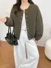 Chaqueta Corta Acolchada de Cuadros de Alta Gama Estilo Coreano para Mujer Otoño Invierno 2026 Cuello Redondo Petite Chaqueta Fina de Algodón Chaqueta Ligera de Algodón Top