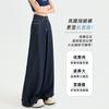 Pantalones vaqueros holgados de pierna ancha y cintura alta azul oscuro para mujer, primavera y otoño 2025, nuevos pantalones adelgazantes con forma de pera para chica gordita
